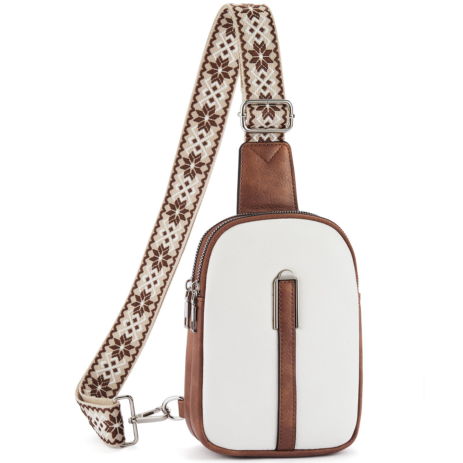 Adjustable Embroidered Shoulder Strap Crossbody Bag for Women