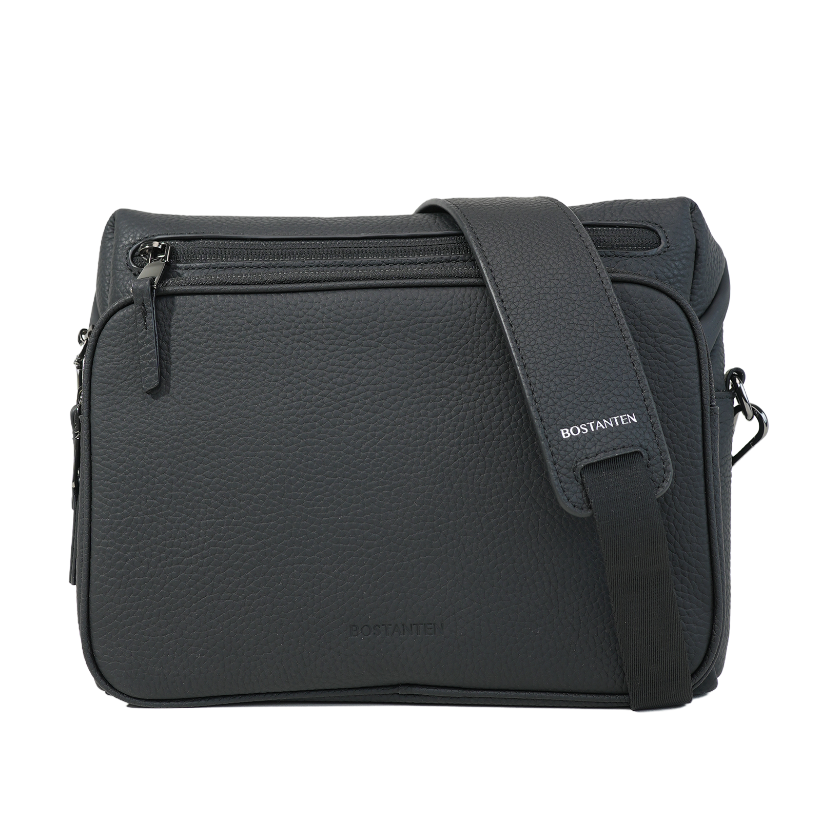 Apex Organizer Pack | Pebbled Leather Tech Crossbody – BOSTANTEN