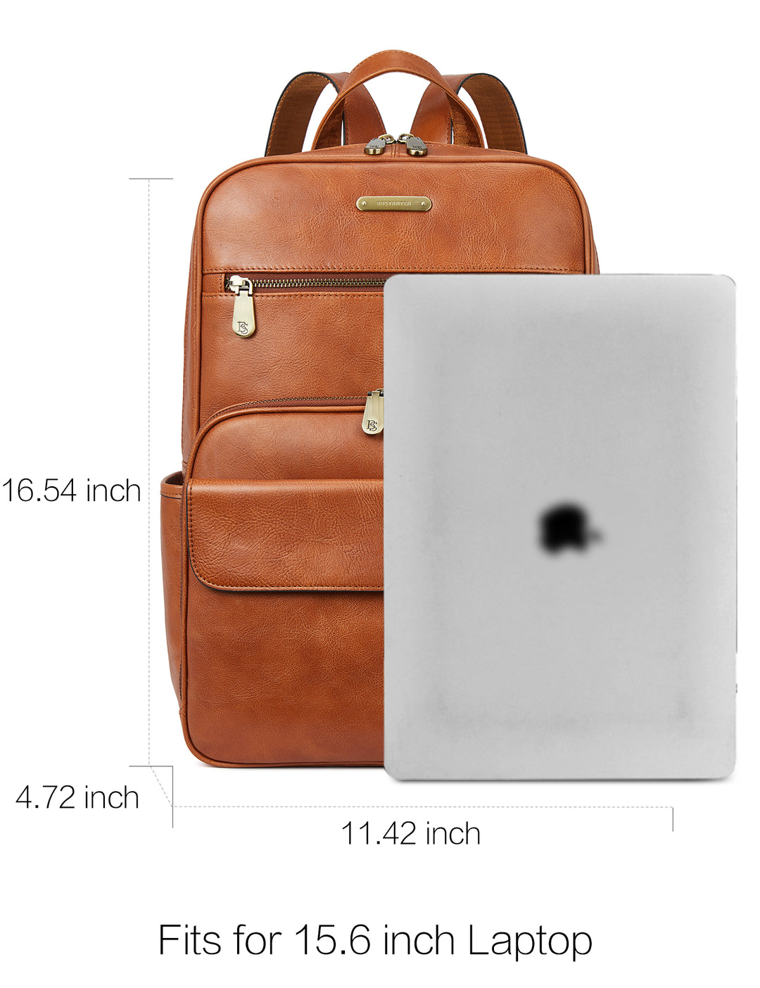Slim Brown Leather 15.6 Inch Laptop Backpack