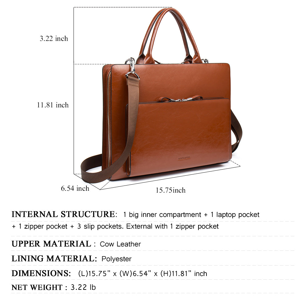 Carol Womens Leather Briefcase —  Capable