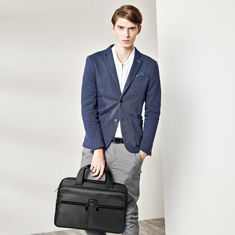 business travel bags for men BOSTANTEN Laptop Bags 17 inch Briefcase for Men Nylon Water-resistant Large Business Travel Bag Black