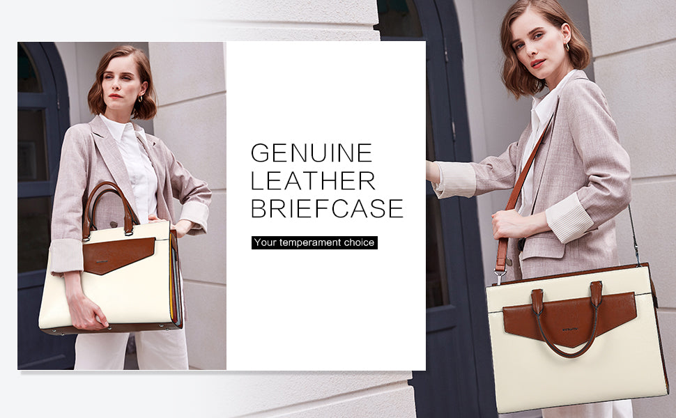 Classic Leather Briefcase Designed For Business Women—— BOSTANTEN