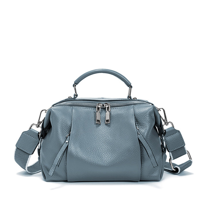 Nevin Genuine Leather Relaxed Boston Handbag