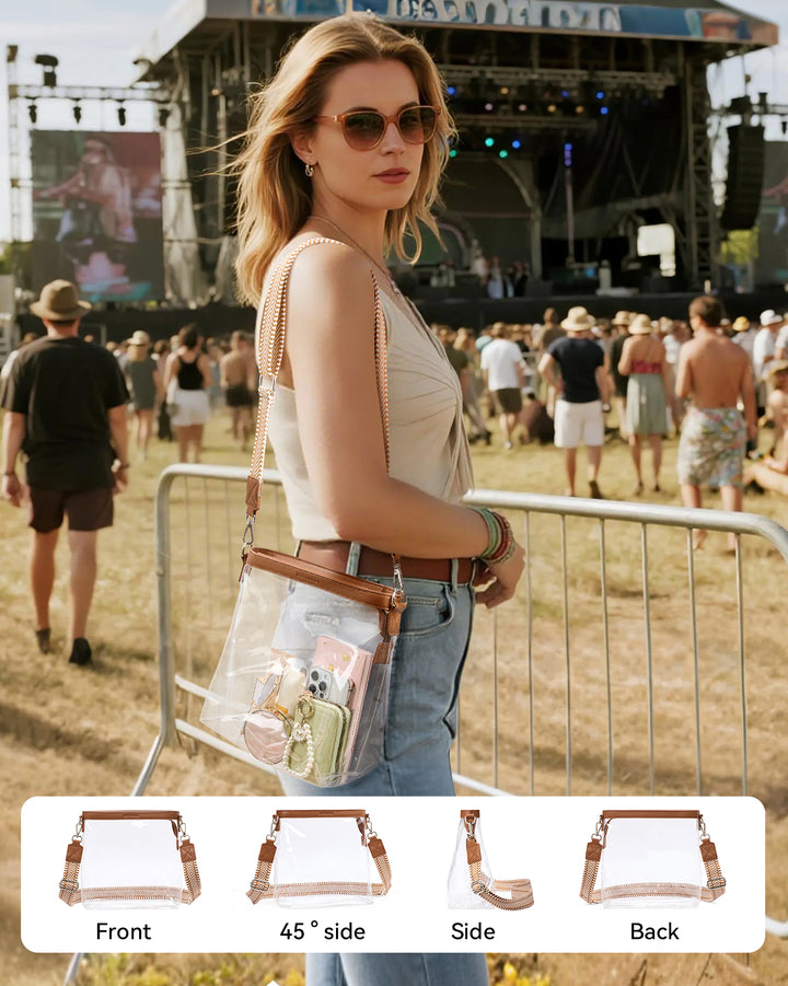 Clear Stadium Crossbody Shoulder Bag — Concert & Festival Approved