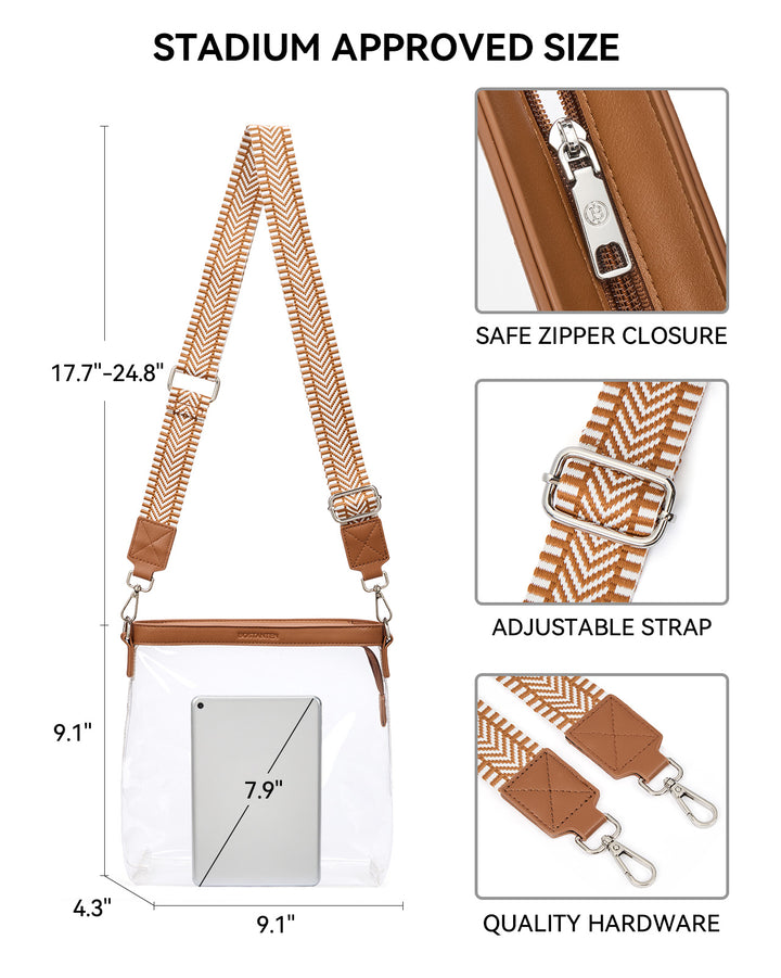 Clear Stadium Crossbody Shoulder Bag — Concert & Festival Approved