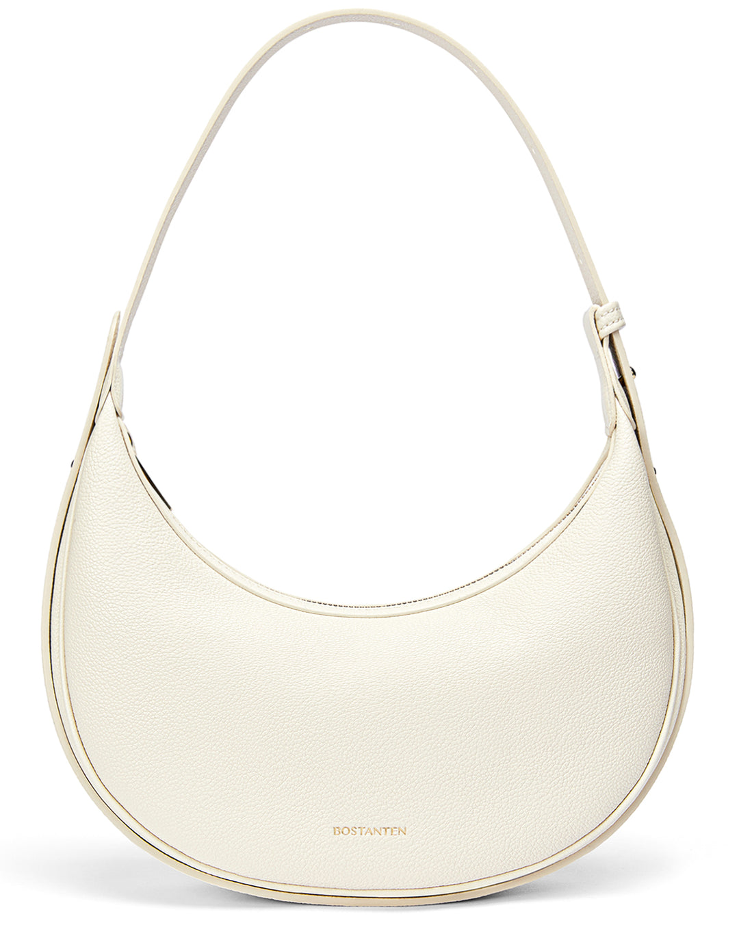 Elegant Crescent Moon White Leather Hobo Bag Chic and Versatile
