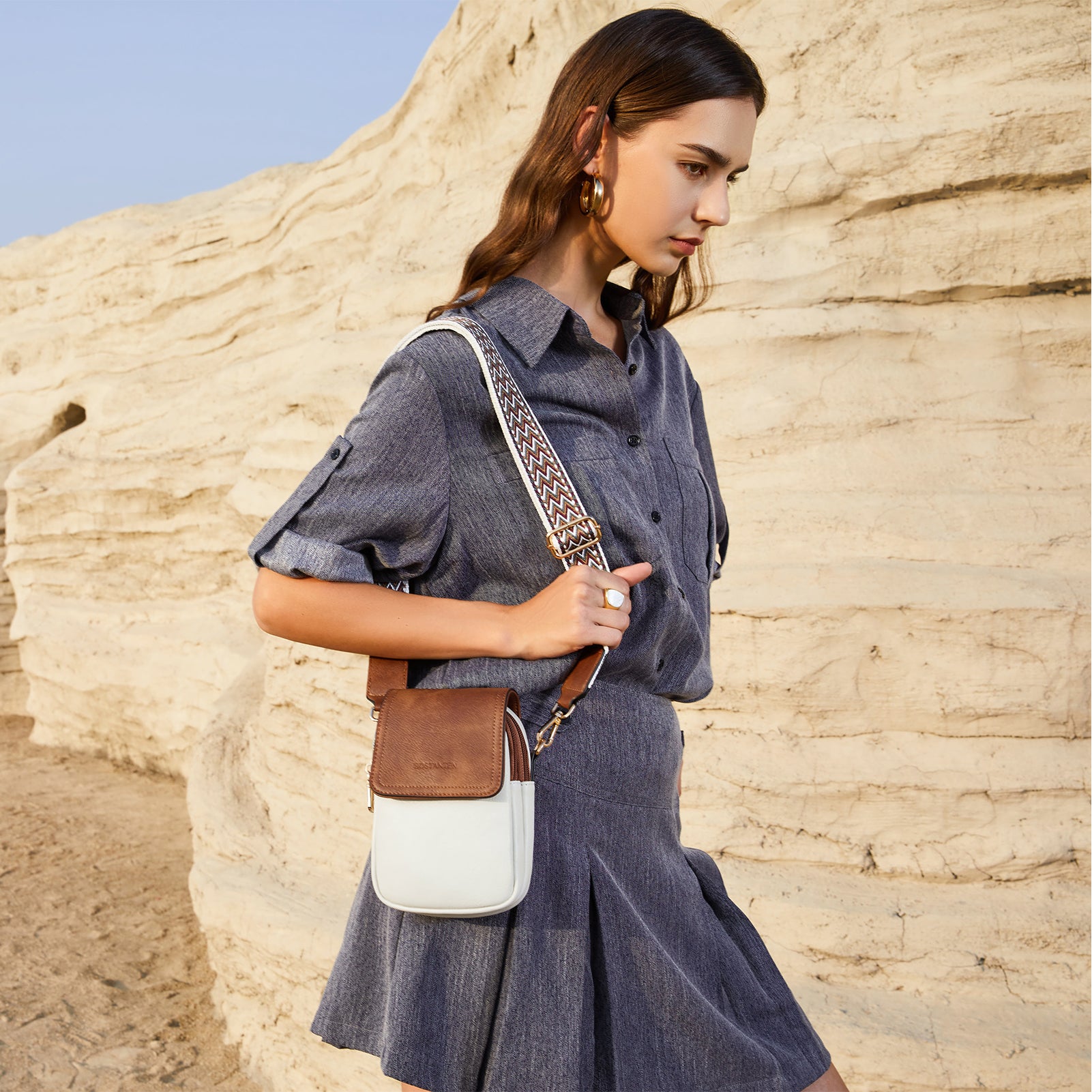 Phone Crossbody Bag With Guitar Strap - 8 Colors Available