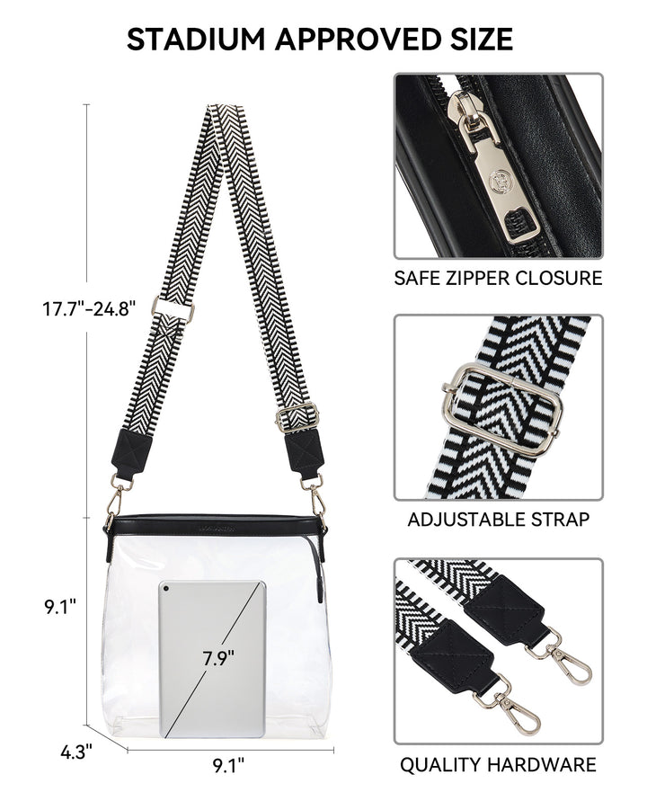 Clear Stadium Crossbody Shoulder Bag — Concert & Festival Approved