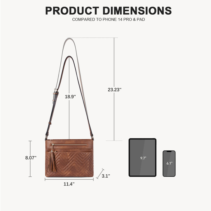 Nola Quilted Trendy Tassel Crossbody Shoulder Bag