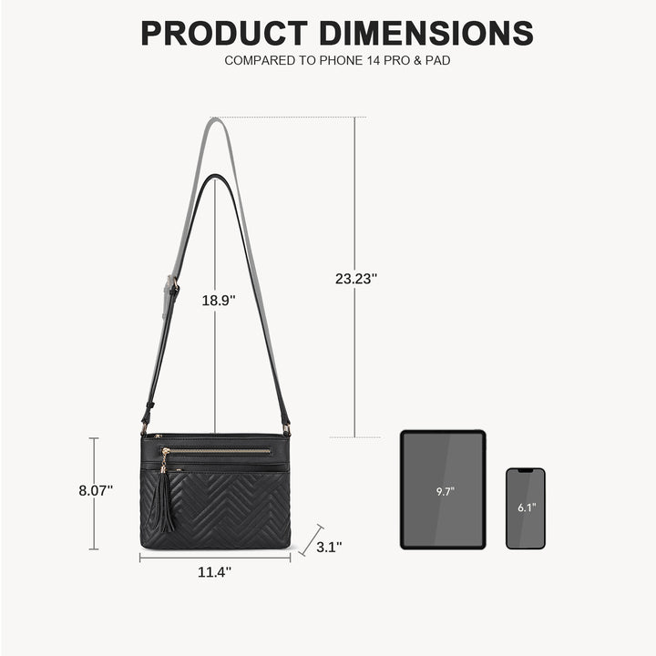 Nola Quilted Trendy Tassel Crossbody Shoulder Bag