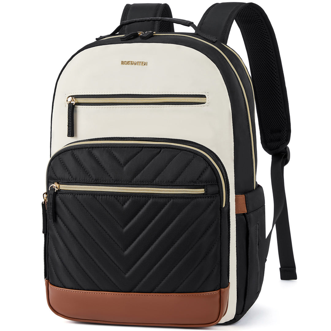Minoru Chic and Expansive Quilted Patchwork 15.6“ Laptop Backpack Minoru Chic and Expansive Quilted Patchwork 15.6“ Laptop Backpack
