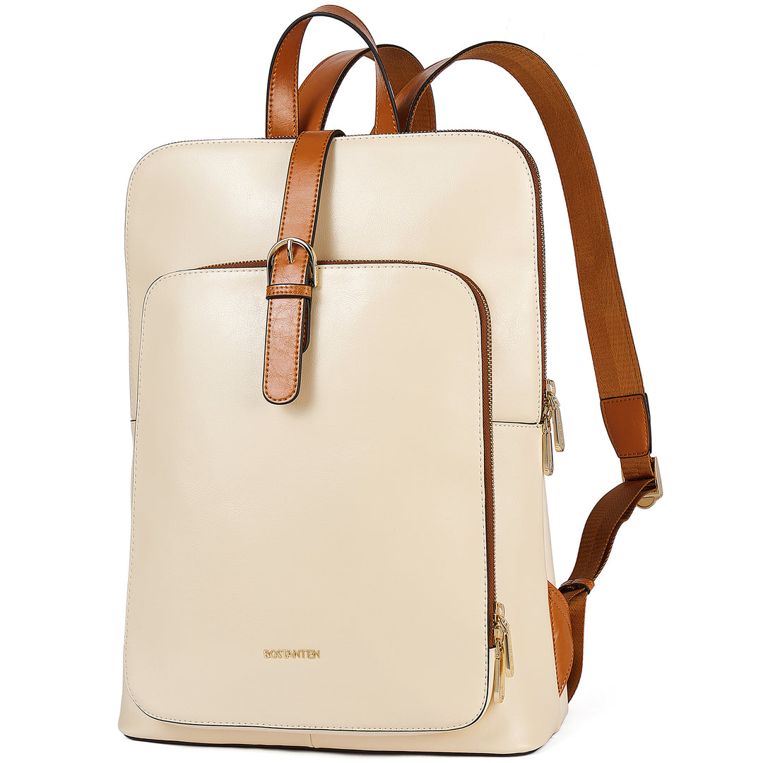 beige leather backpack women's The Perfect Leather Backpack for Women with Laptop Compartment