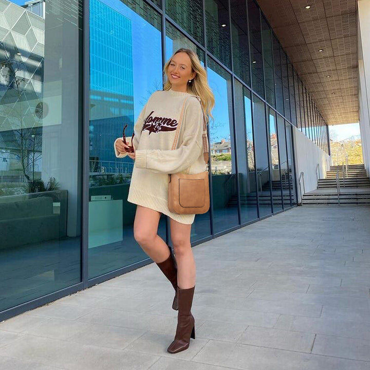 Lotty Floral Embroidered Leather Tote with Shoulder Strap