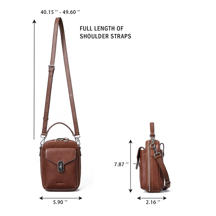 Nevin Vegetable-Tanned Genuine Leather Crossbody Phone Bag
