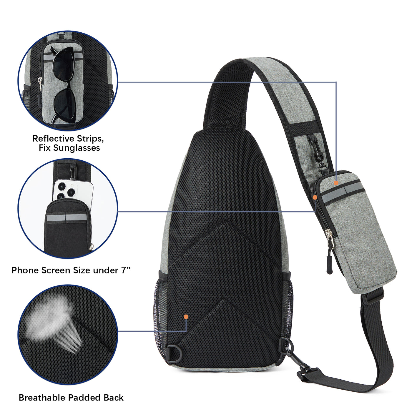 Nova Sling Bag with Cell Phone Security Organizer