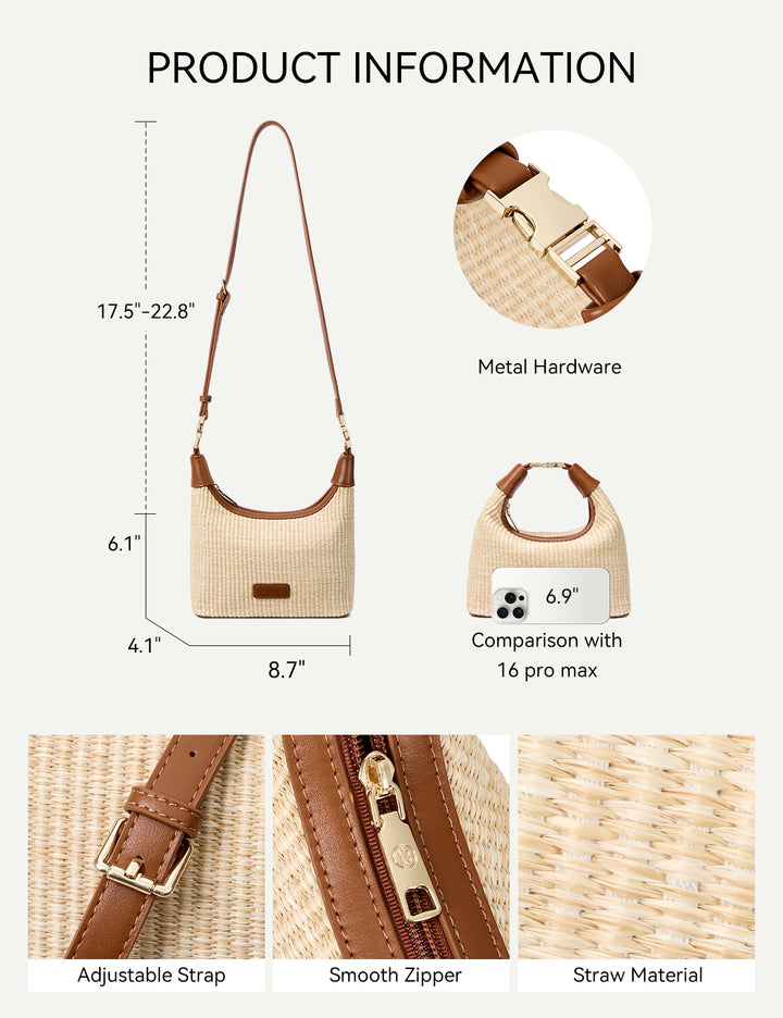 Cruze Raffia Clutch & Crossbody Bag – Convertible DIY Belt