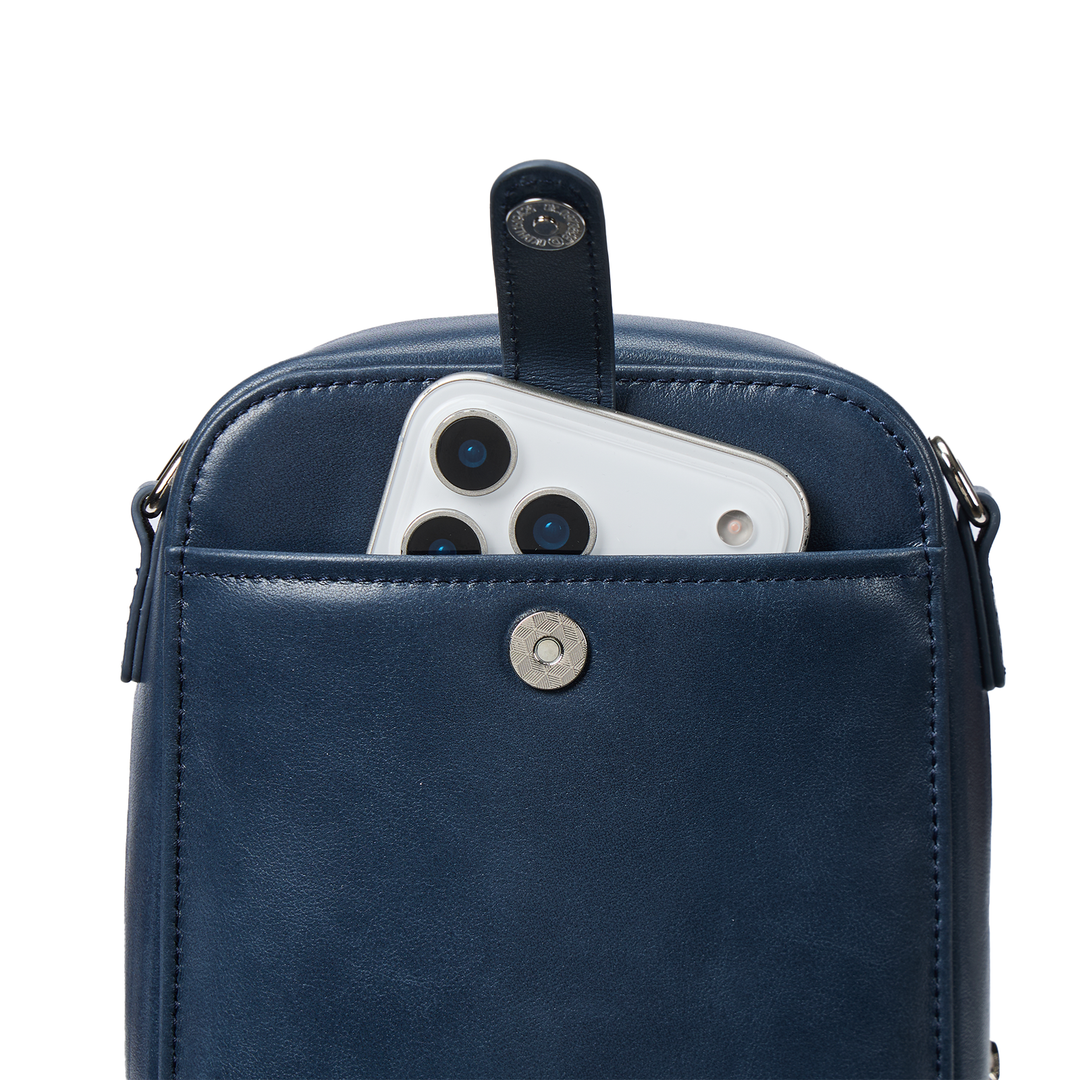 Nevin Vegetable-Tanned Genuine Leather Crossbody Phone Bag