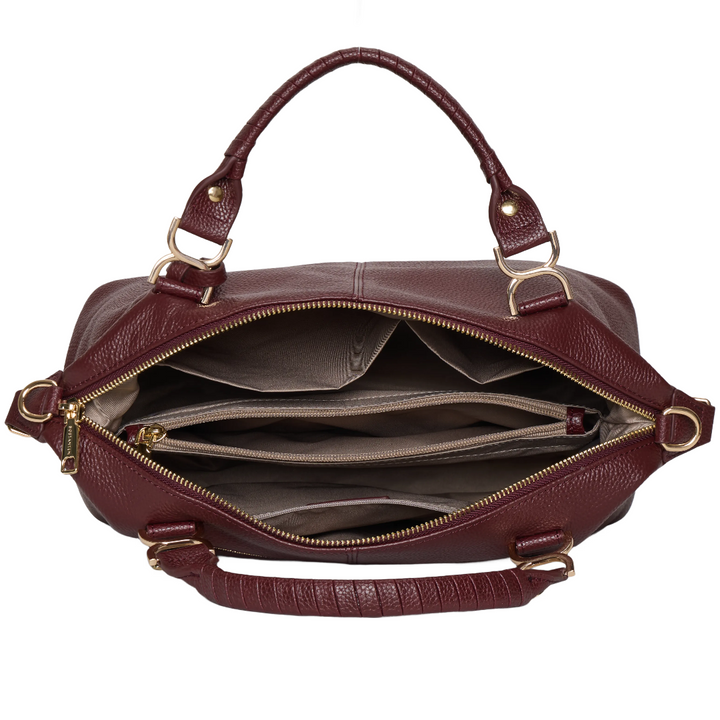 Nevin Genuine Leather Boston Handbag