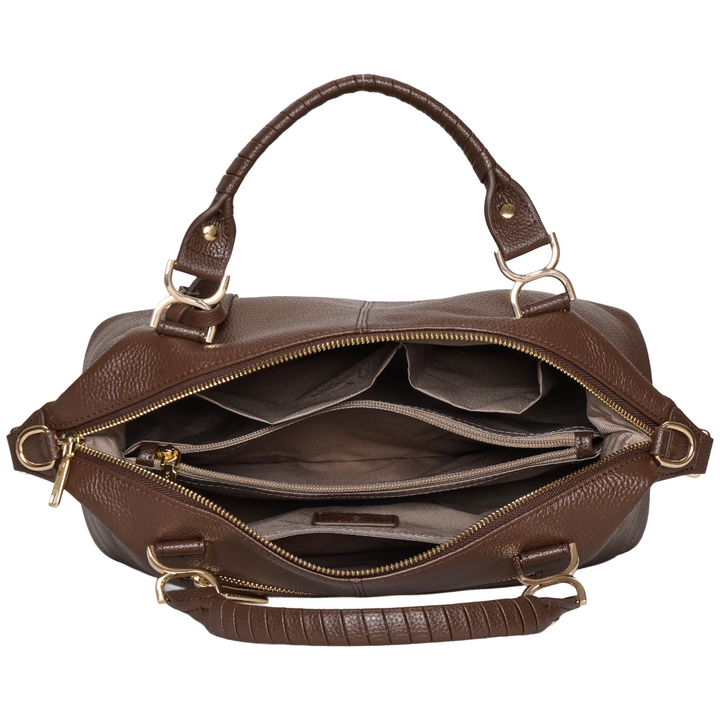 Nevin Genuine Leather Boston Handbag