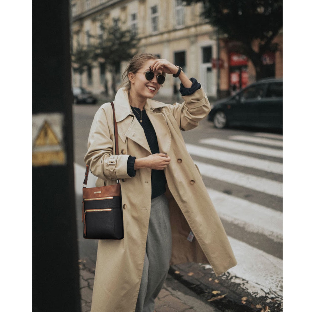 Lotty Floral Embroidered Leather Tote with Shoulder Strap