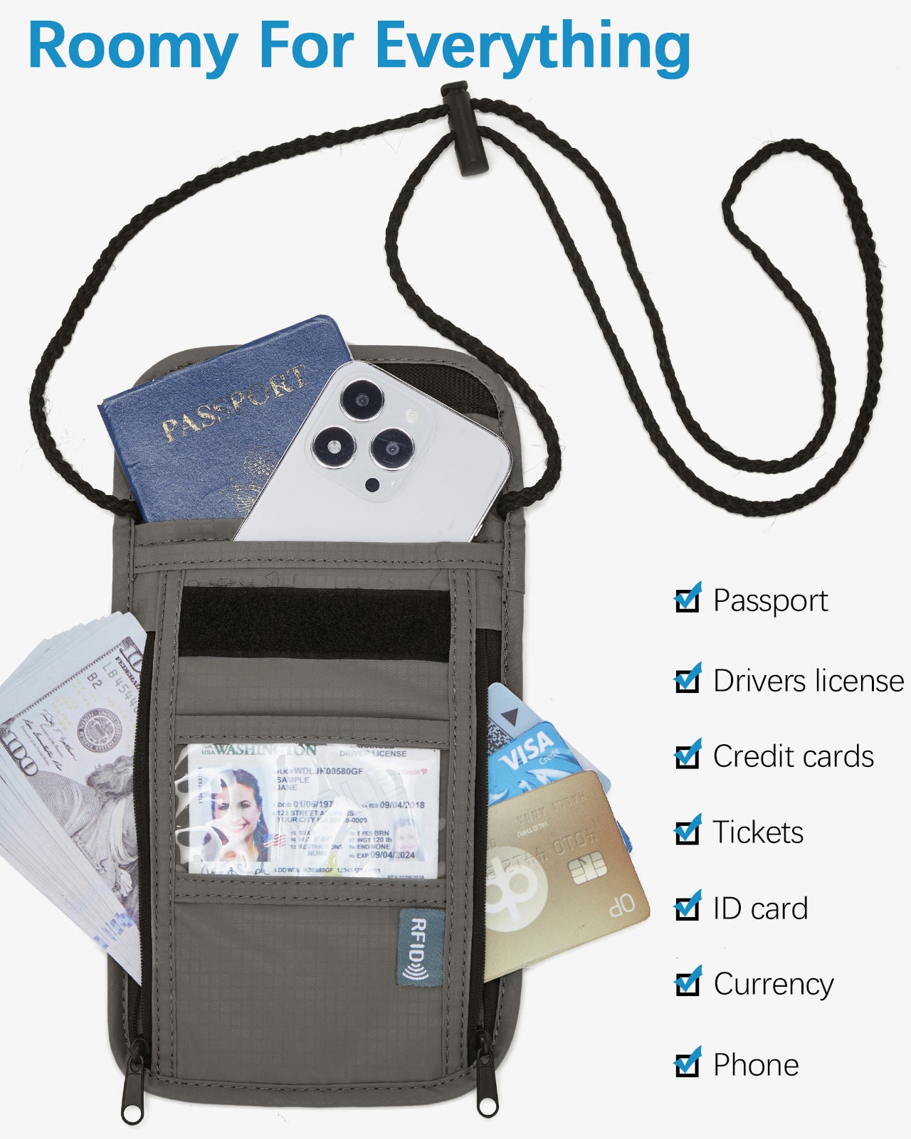Nola Travel Wallet With RFID Passport Holder For Women and Men