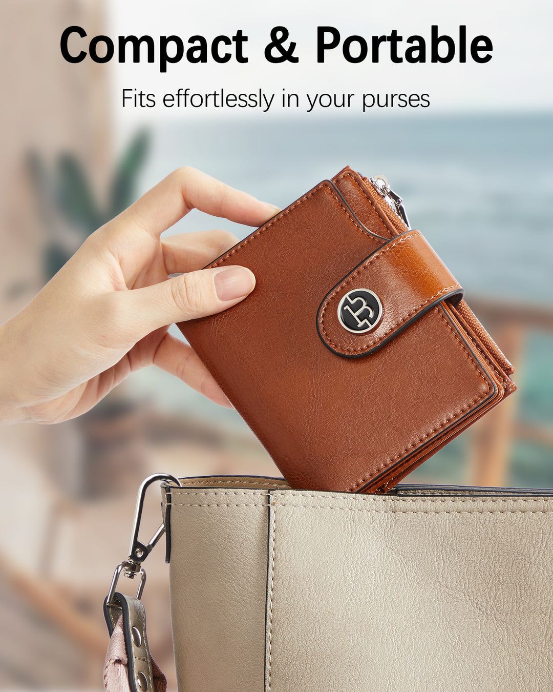 Petit portefeuille en cuir pour femme, avec blocage RFID, porte-cartes Petit portefeuille en cuir pour femme, avec blocage RFID, porte-cartes