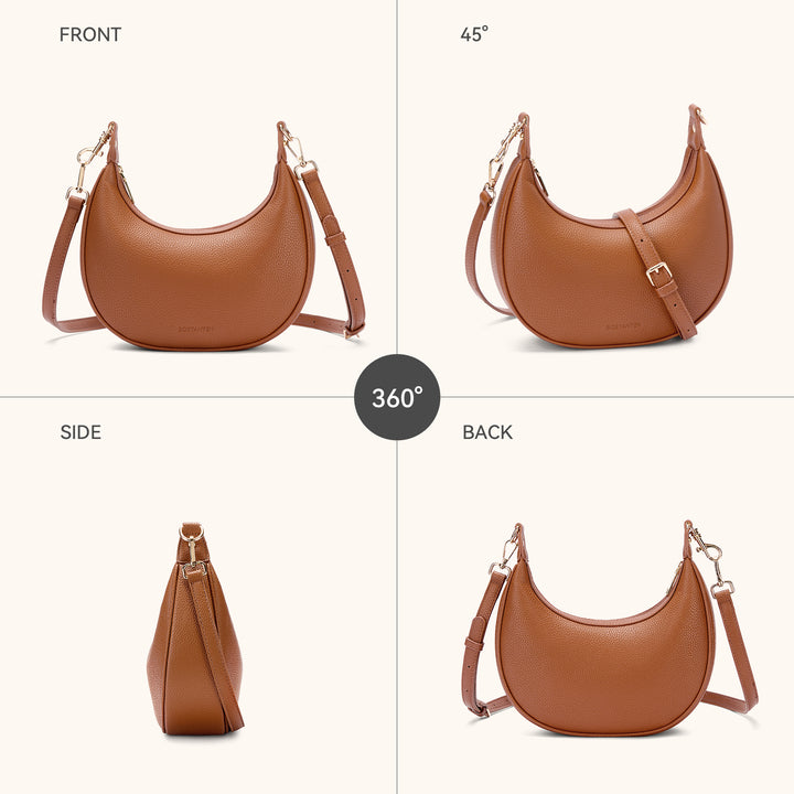 KWELI Crescent Clutch Handbag — Removable Shoulder Strap