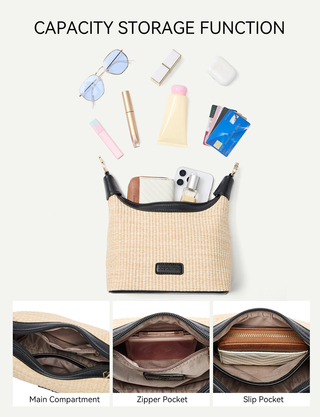 Cruze Raffia Clutch & Crossbody Bag – Convertible DIY Belt