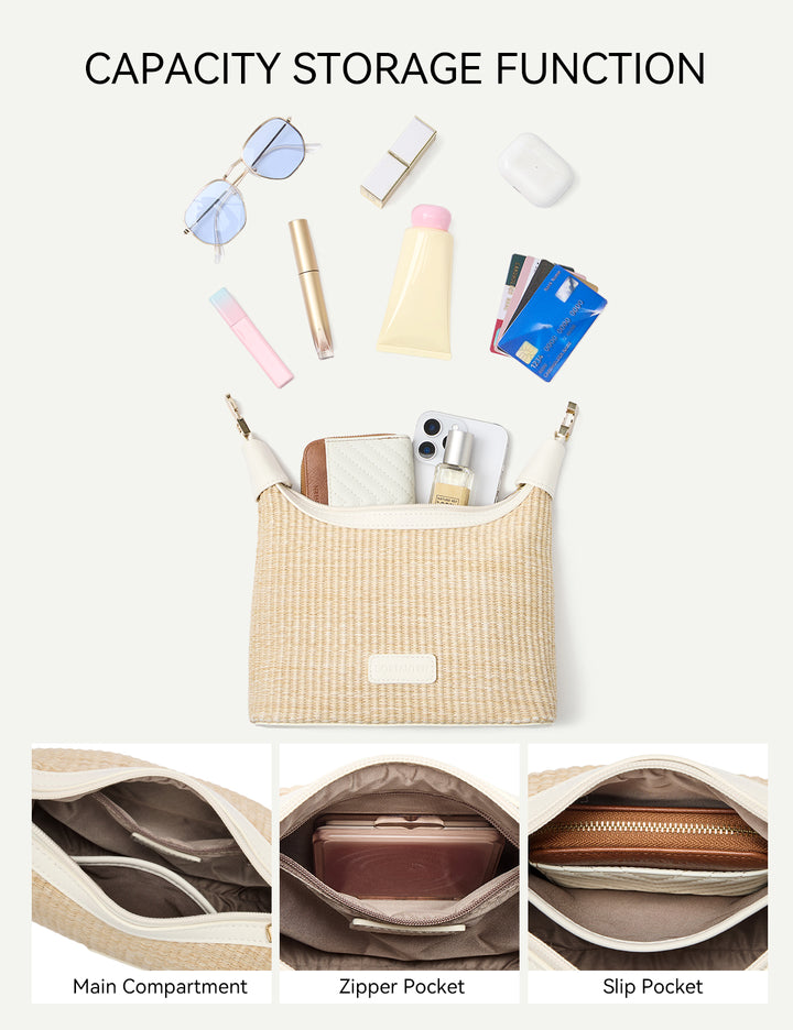 Cruze Raffia Clutch & Crossbody Bag – Convertible DIY Belt