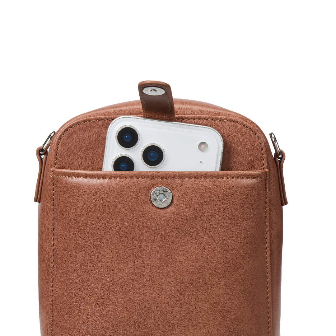 Nevin Vegetable-Tanned Genuine Leather Crossbody Phone Bag