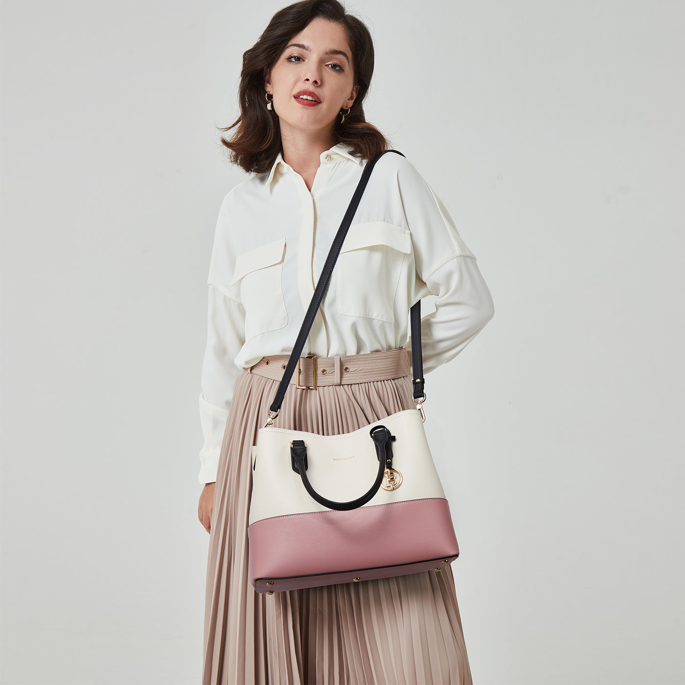 Satchel Handbags Leather Tote Purses Two Tone Designer Work Top Handle