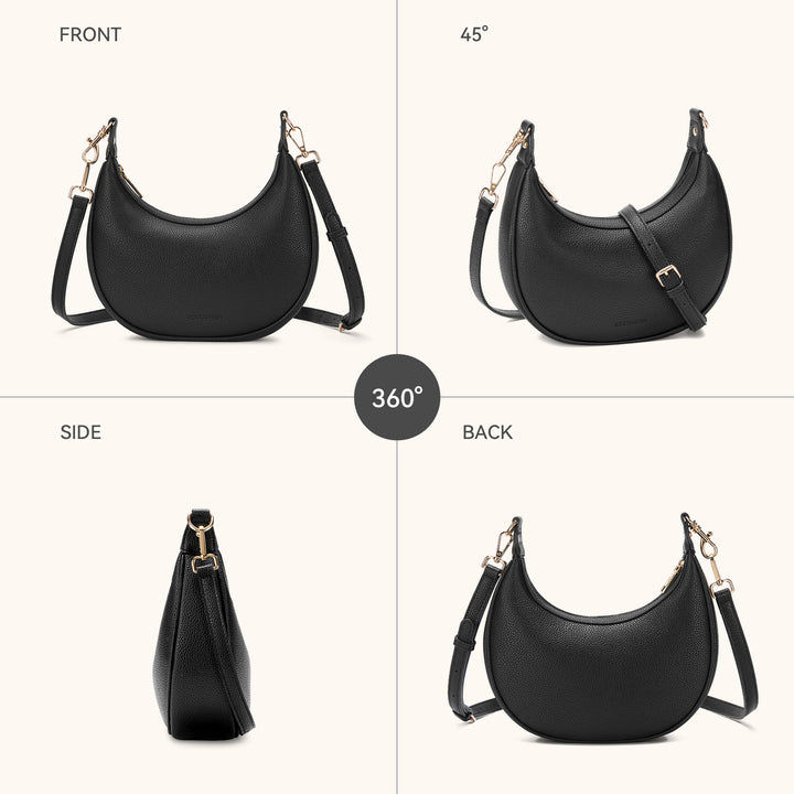 KWELI Crescent Clutch Handbag — Removable Shoulder Strap