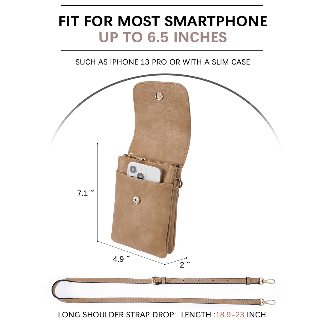 Evelyn Leather Crossbody Phone Wallet For Women —— Boudoir Style