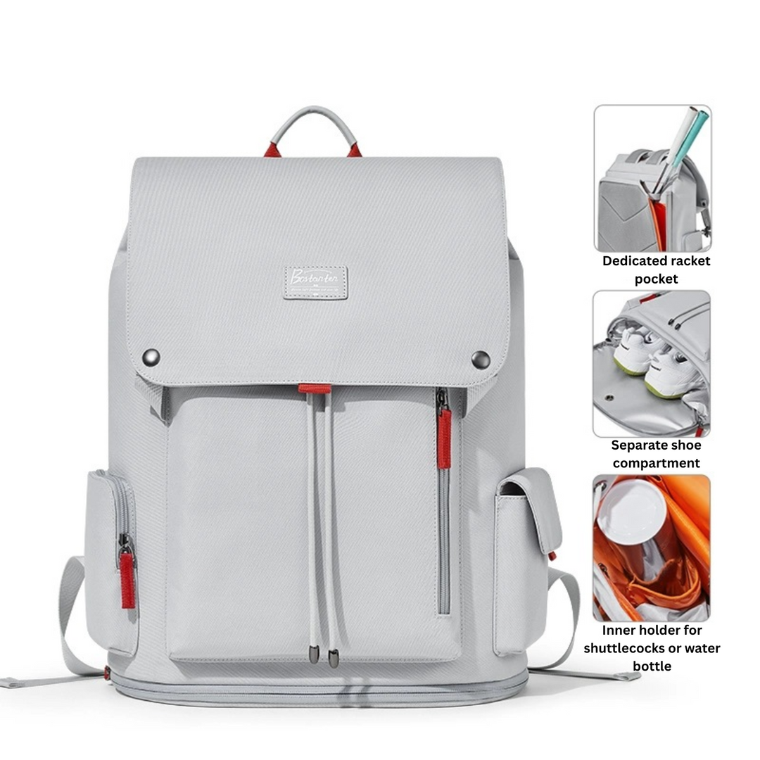 backpack with laptop compartment and water bottle holder Bostanten Laptop Backpack Lightweight Waterproof-Computer Business Backpack for Commuting Travel Hiking, Grey / 17 inch with Shoes Compartment