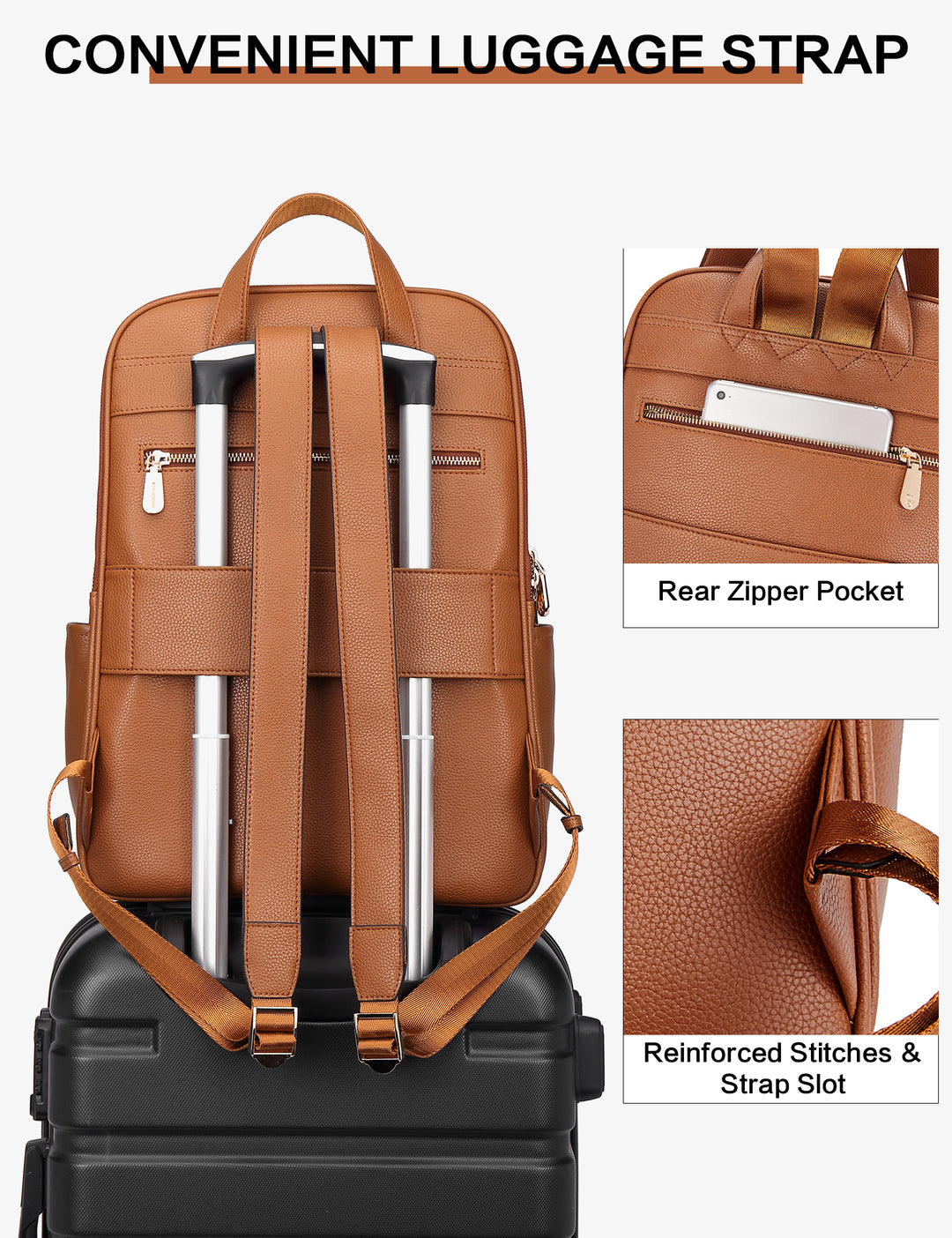 best leather women's backpack Stylish and Functional Designer Laptop Backpack for Women
