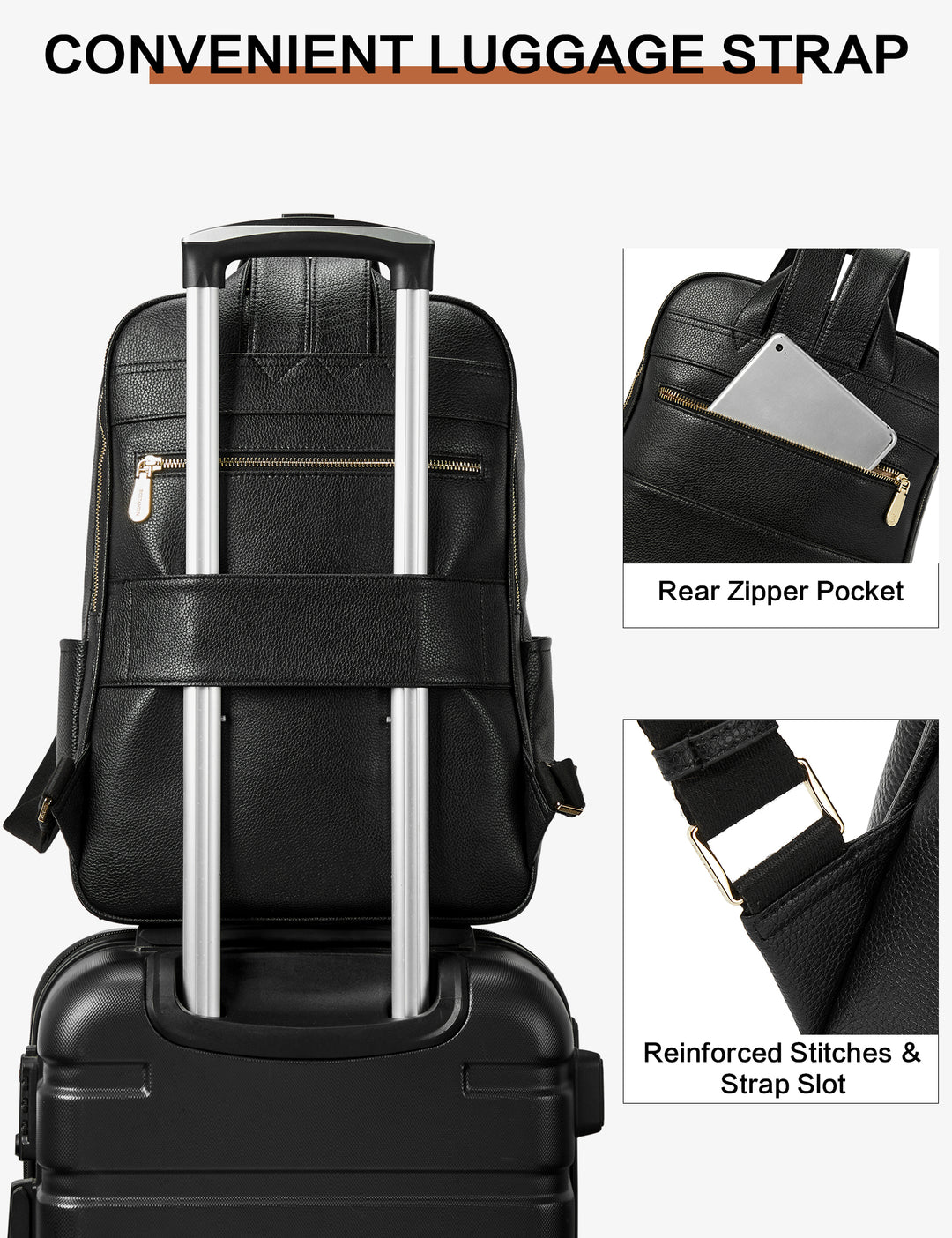 black leather laptop backpack women& 39 Stylish and Functional Designer Laptop Backpack for Women