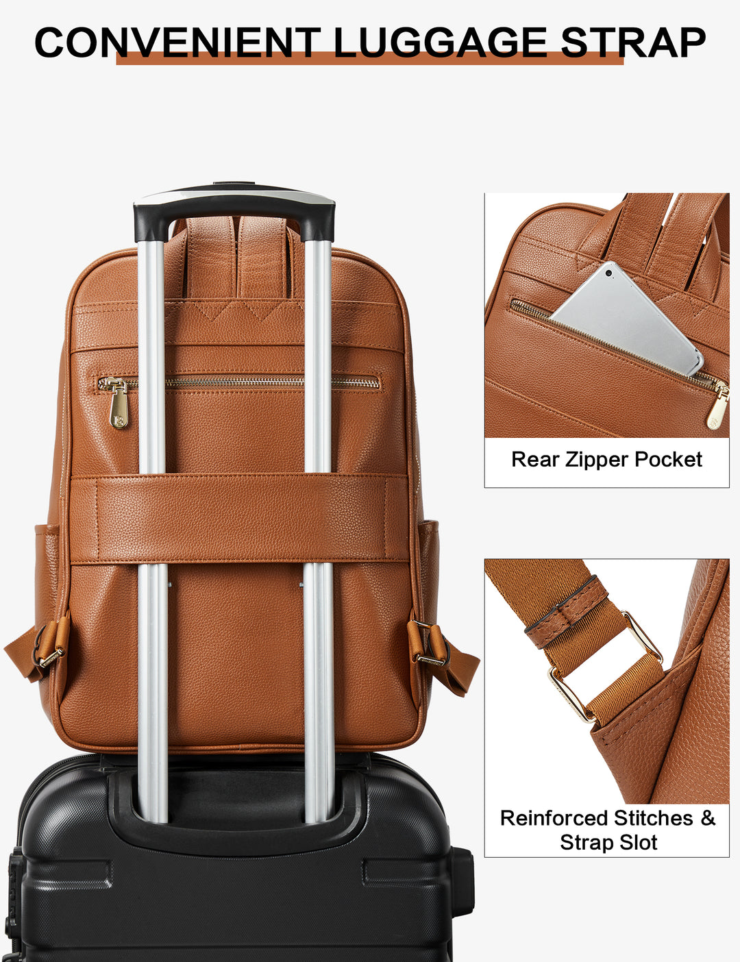 brown leather backpack womens Laptop Backpack for Women