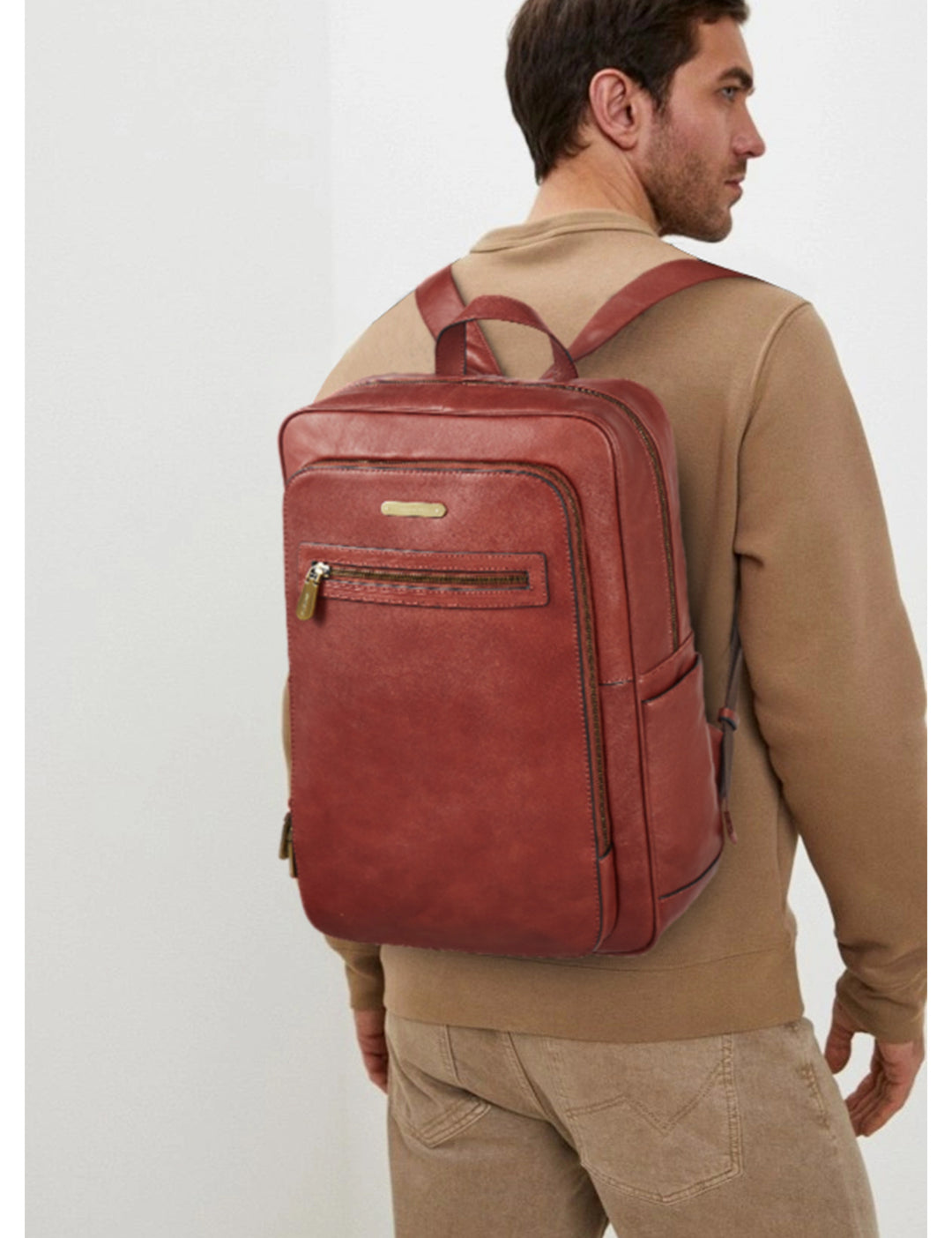 best leather laptop backpack india Luxury Italian Leather Backpack for Men