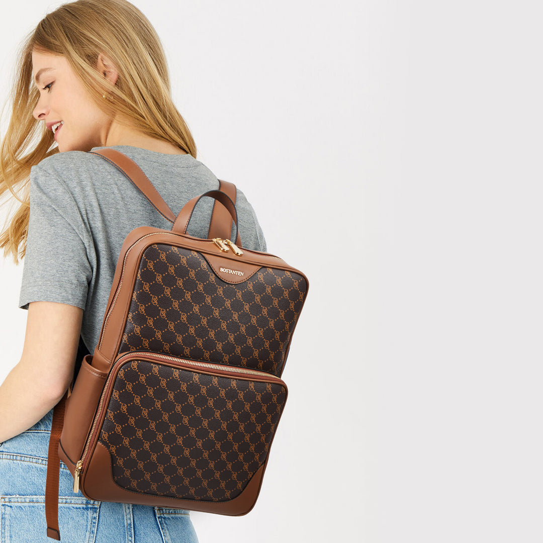 Baish Nappa Pattern Italian Leather Backpack for Women