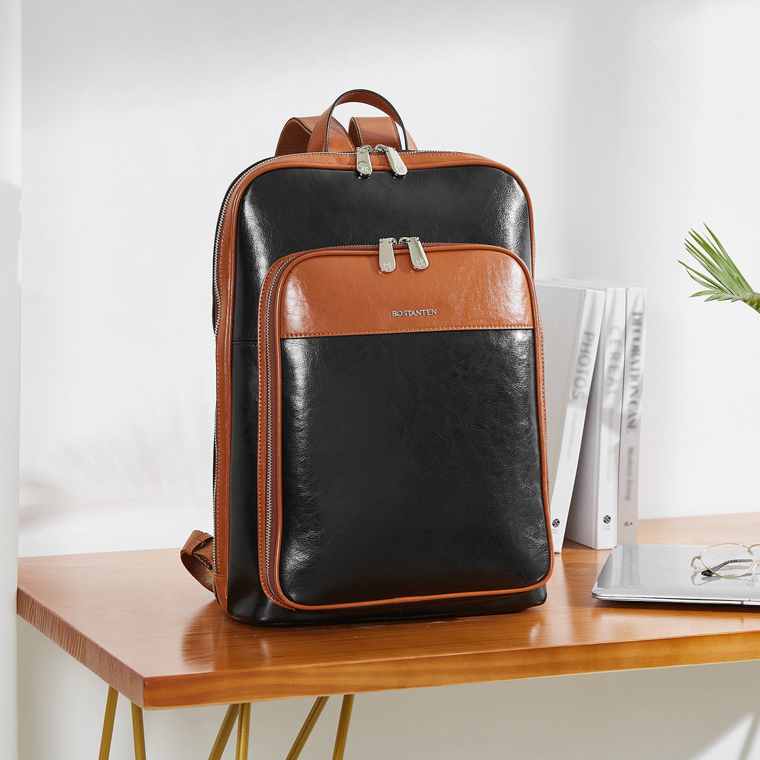Large Genuine Leather Backpack Purse Bostanten – BOSTANTEN