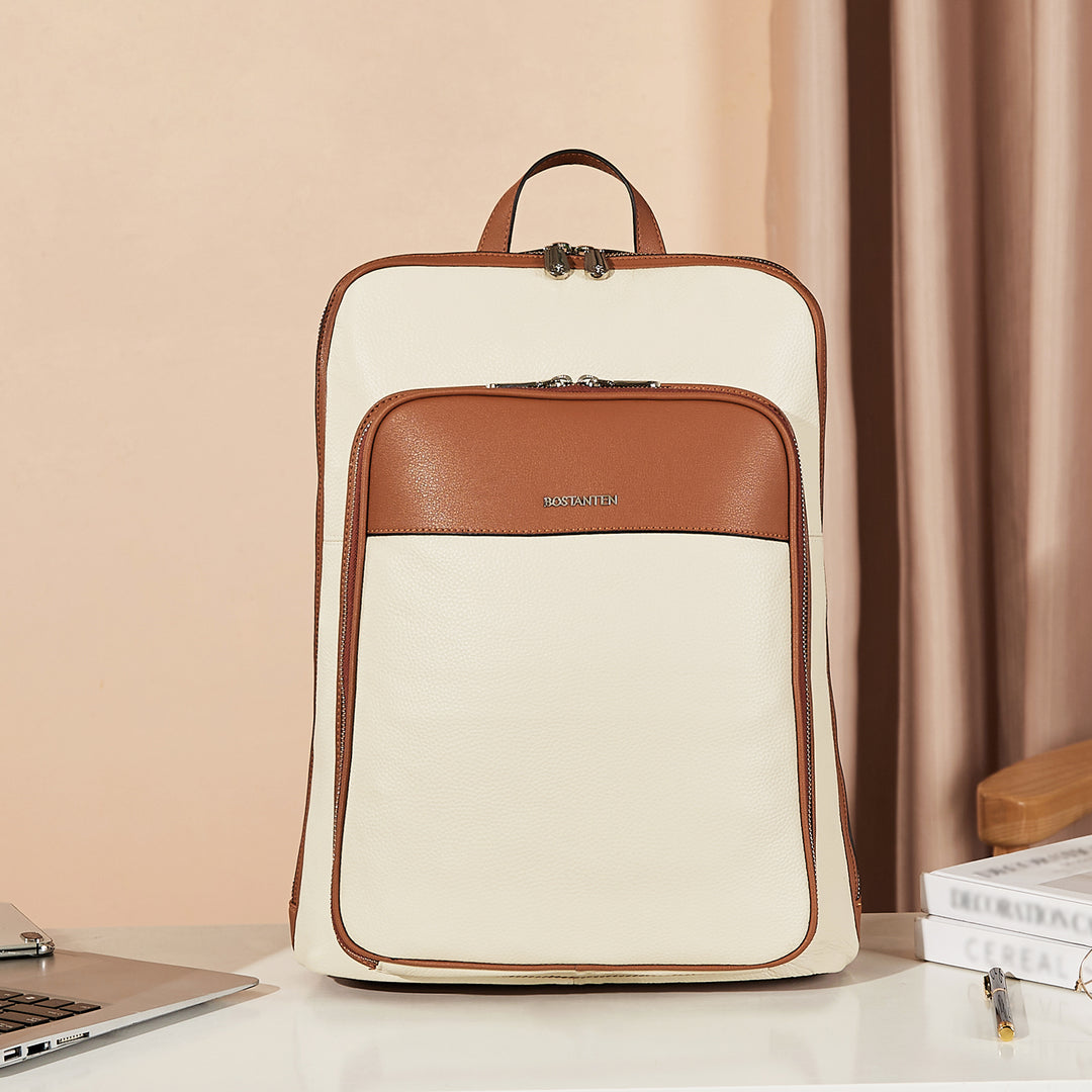 beige leather backpack women's Vallis Large Real Leather Backpack Purse for Women