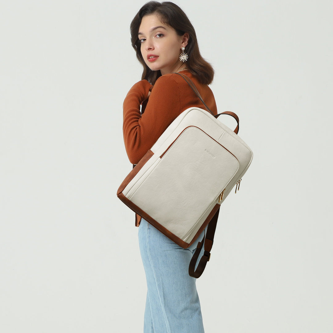 Women Leather Laptop Backpack Purse — Bostanten – BOSTANTEN