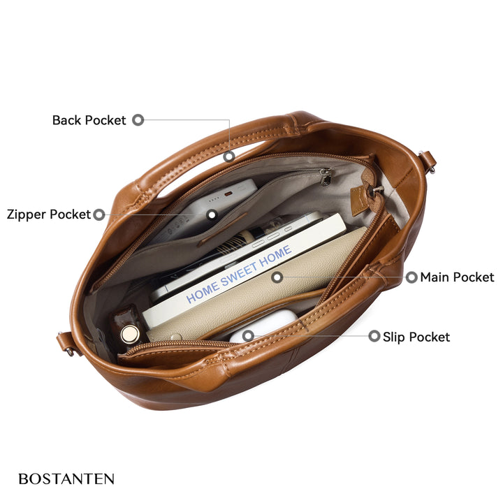 Nevin Vegan Leather Daily Tote Satchel