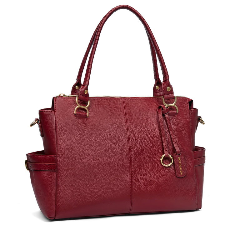 Nevin Genuine Pebbled Leather Everyday Carryall Tote