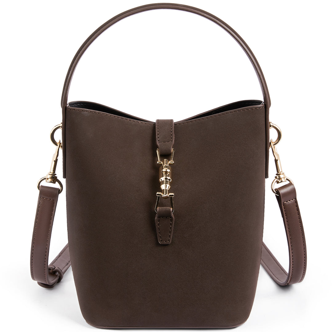 Harper Jones Bucket Shoulder Bag – Gold Clasp Crossbody
