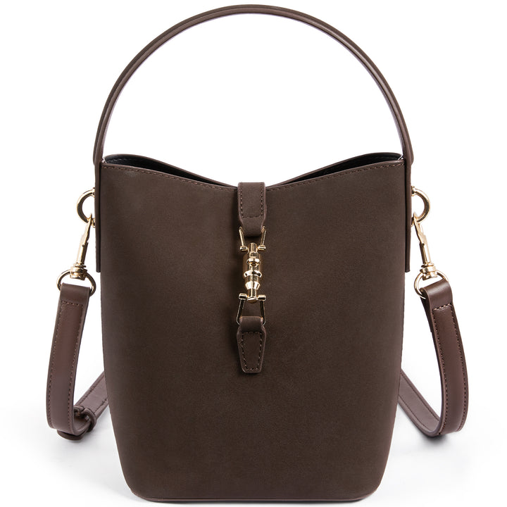 Harper Jones Bucket Shoulder Bag – Gold Clasp Crossbody
