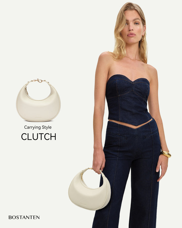 KWELI Crescent Clutch Handbag — Removable Shoulder Strap