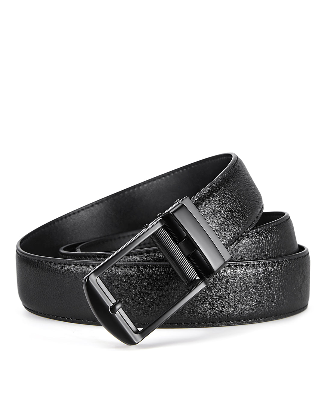 BOSTANTEN Ratchet Leather Belt For Men with Adjustable Buckle, Trim to Fit —Skeleton
