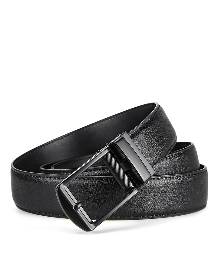 BOSTANTEN Ratchet Leather Belt For Men with Adjustable Buckle, Trim to Fit —Skeleton