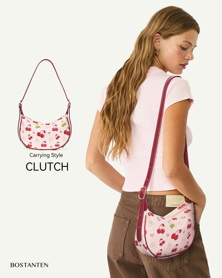 KWELI – Halbmond-Umhängetasche aus gewebtem Leder 